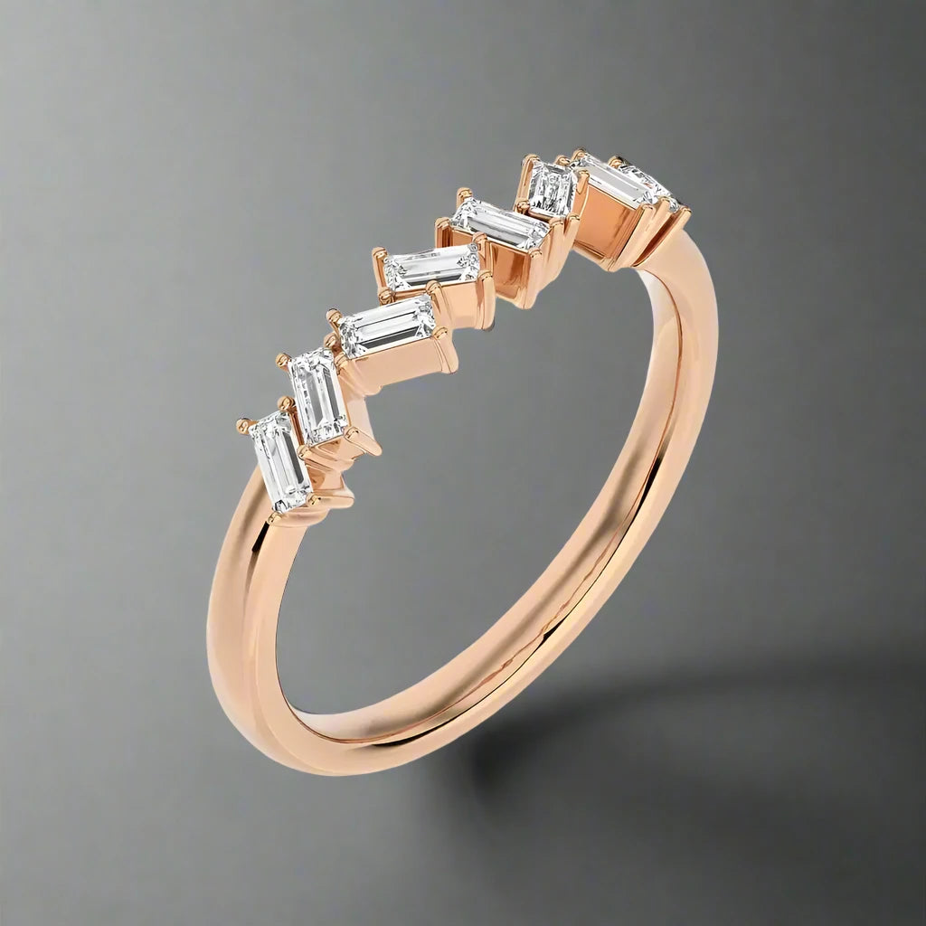 1/2 CTW Baguette Diamonds set in Delicate Band.