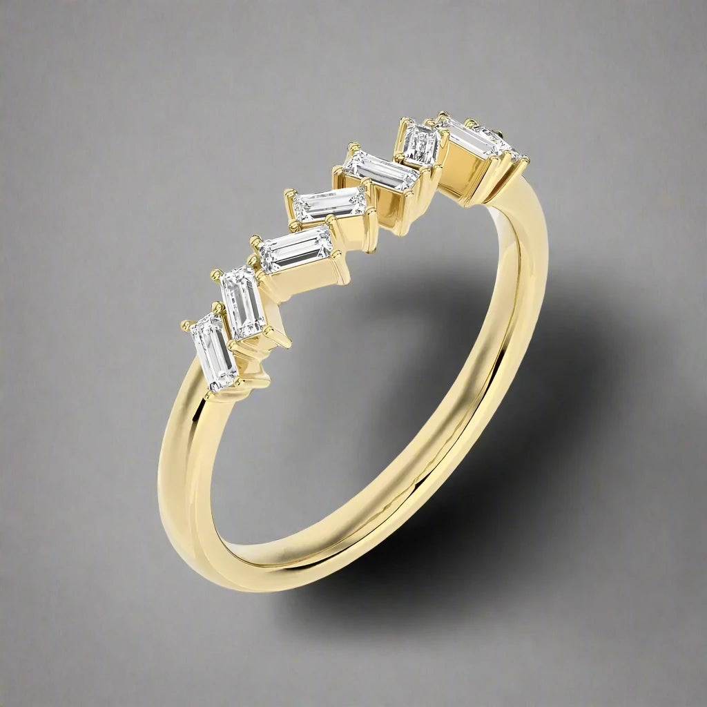 1/2 CTW Baguette Diamonds set in Delicate Band.