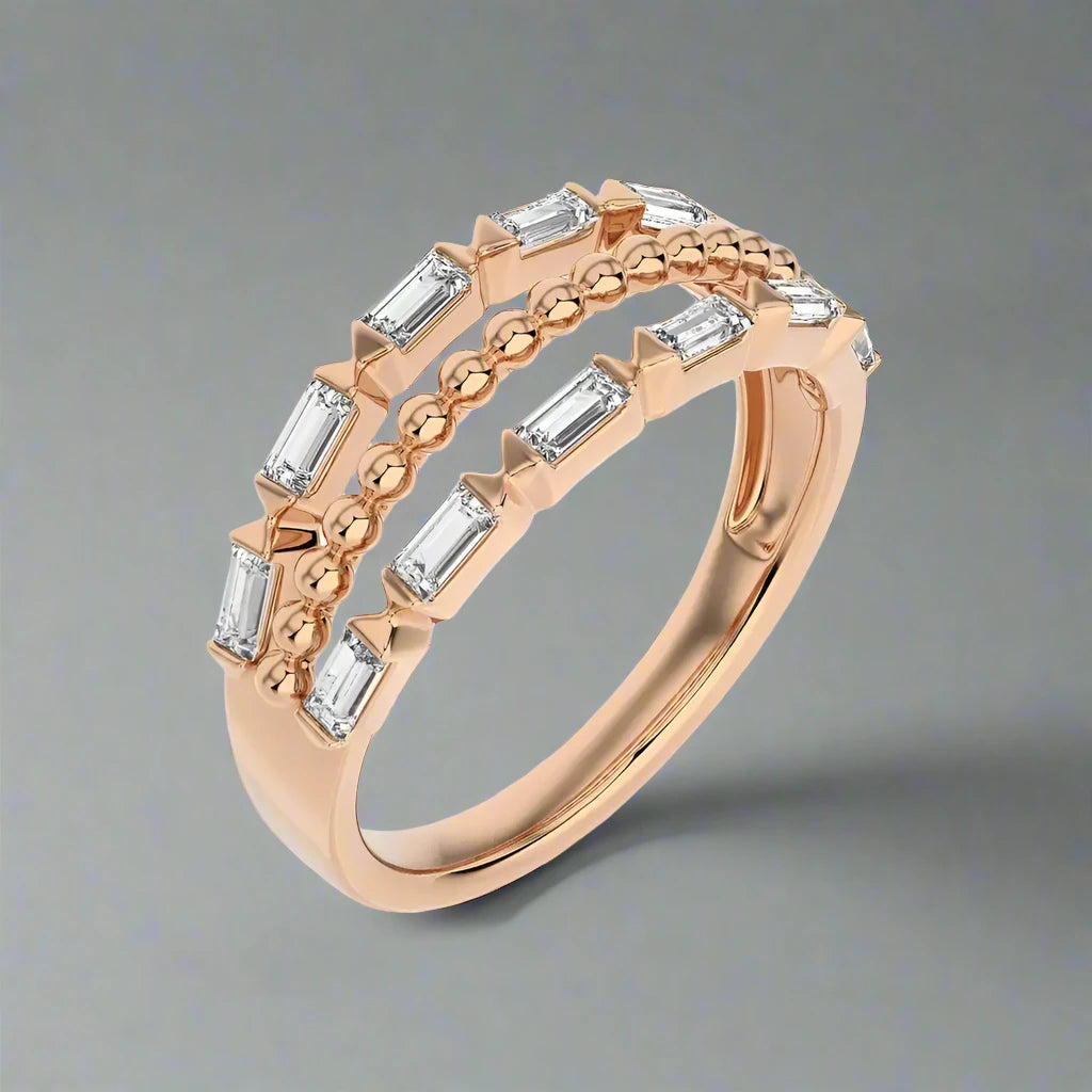 1/2 CTW Baguette Diamonds set in Delicate Fashion Ring.