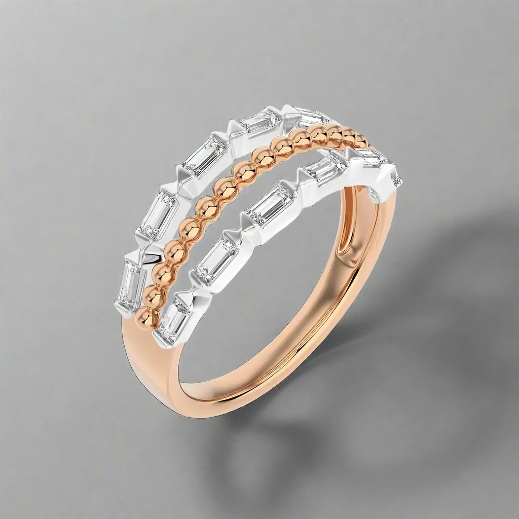 1/2 CTW Baguette Diamonds set in Delicate Fashion Ring.