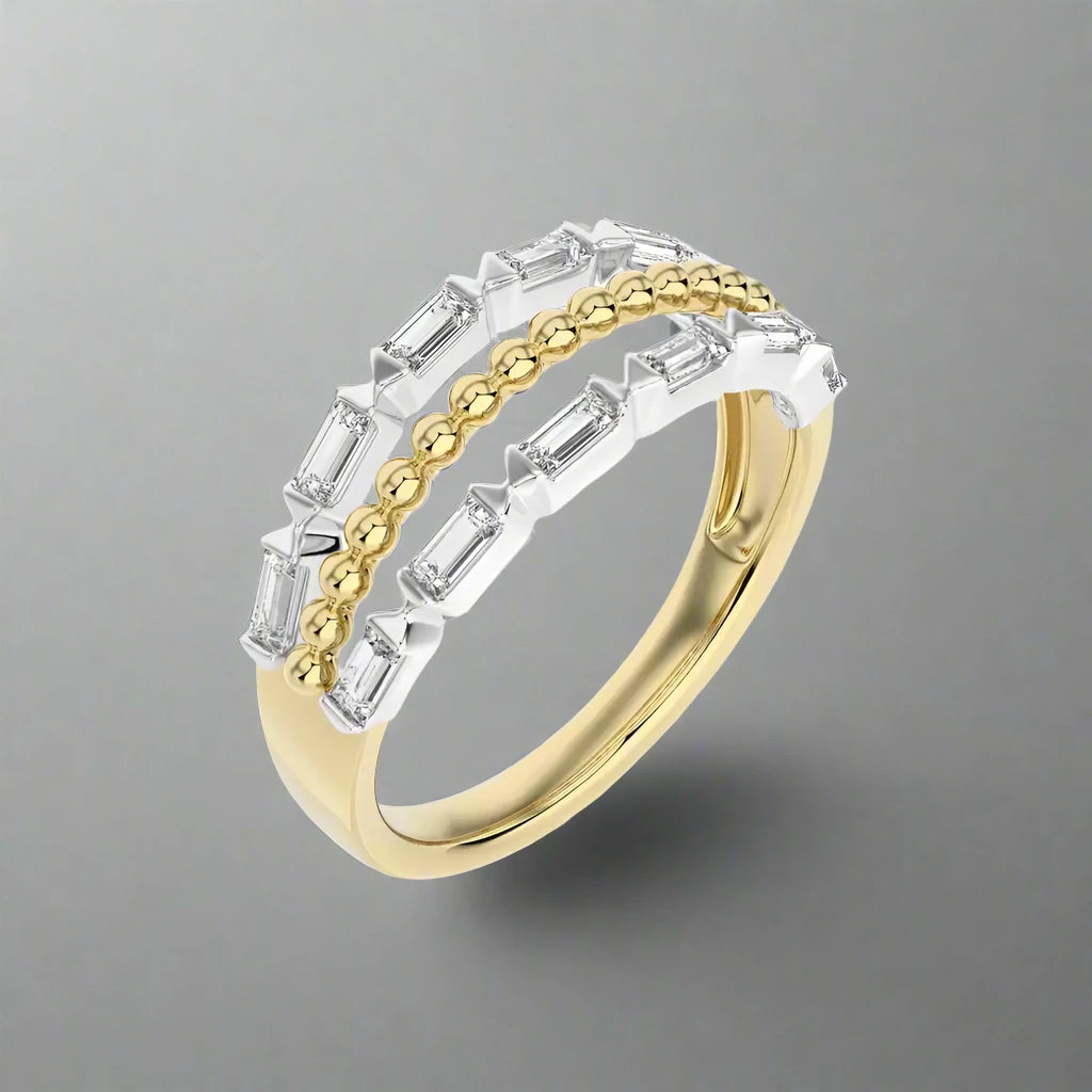 1/2 CTW Baguette Diamonds set in Delicate Fashion Ring.