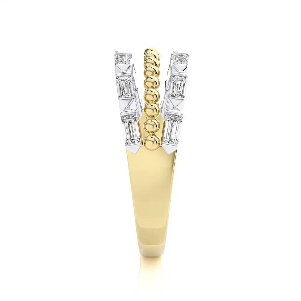 1/2 CTW Baguette Diamonds set in Delicate Fashion Ring.