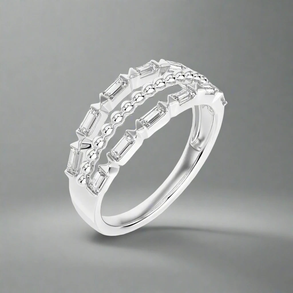 1/2 CTW Baguette Diamonds set in Delicate Fashion Ring.