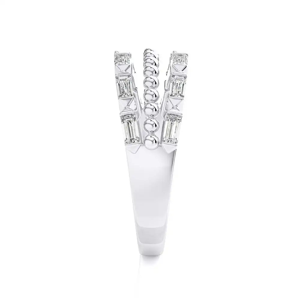 1/2 CTW Baguette Diamonds set in Delicate Fashion Ring.