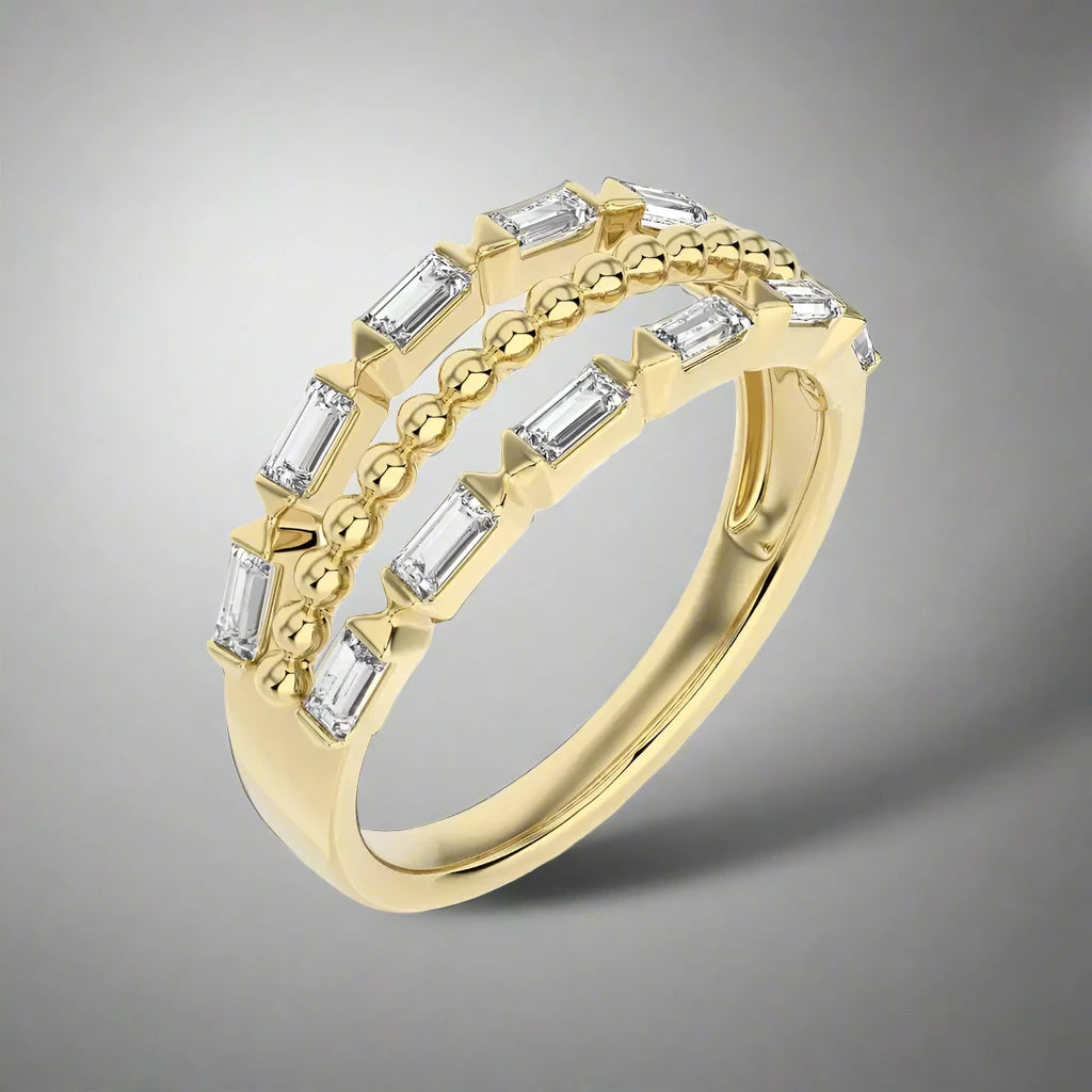 1/2 CTW Baguette Diamonds set in Delicate Fashion Ring.