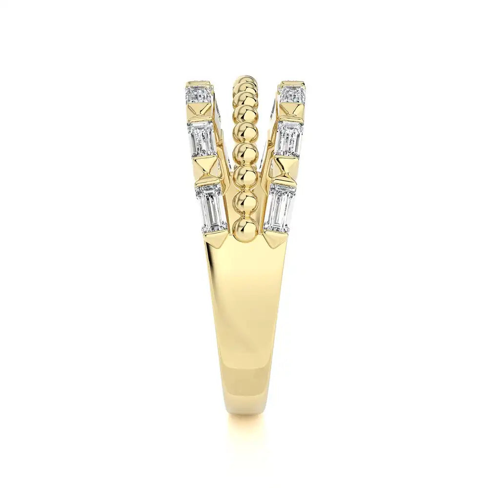 1/2 CTW Baguette Diamonds set in Delicate Fashion Ring.