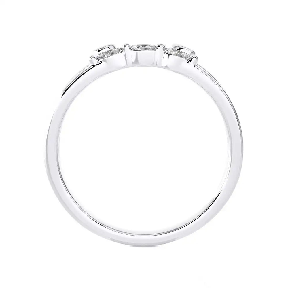 1/8 CTW Round & Marquese Diamonds set in Delicate Fashion Ring.