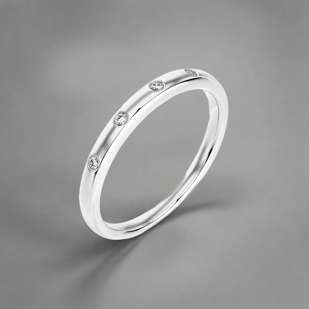 1/15 CTW 5 Station Diamond Set in Gold Bezel-Set Half Eternity Band