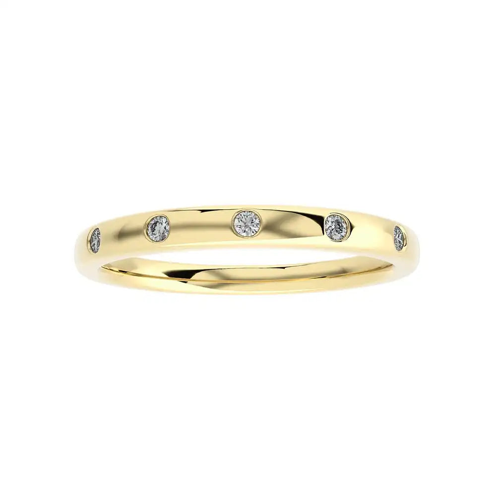 1/15 CTW 5 Station Diamond Set in Gold Bezel-Set Half Eternity Band