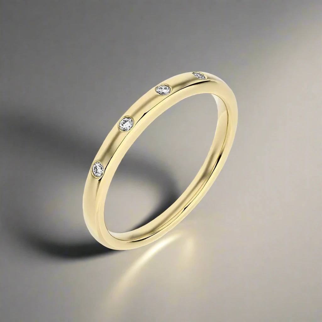 1/15 CTW 5 Station Diamond Set in Gold Bezel-Set Half Eternity Band