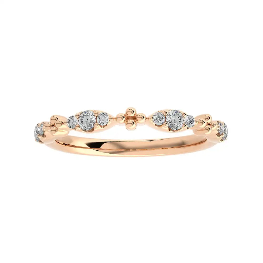 1/5 CTW Stackable Diamond Half Eternity Stackable Band Ring