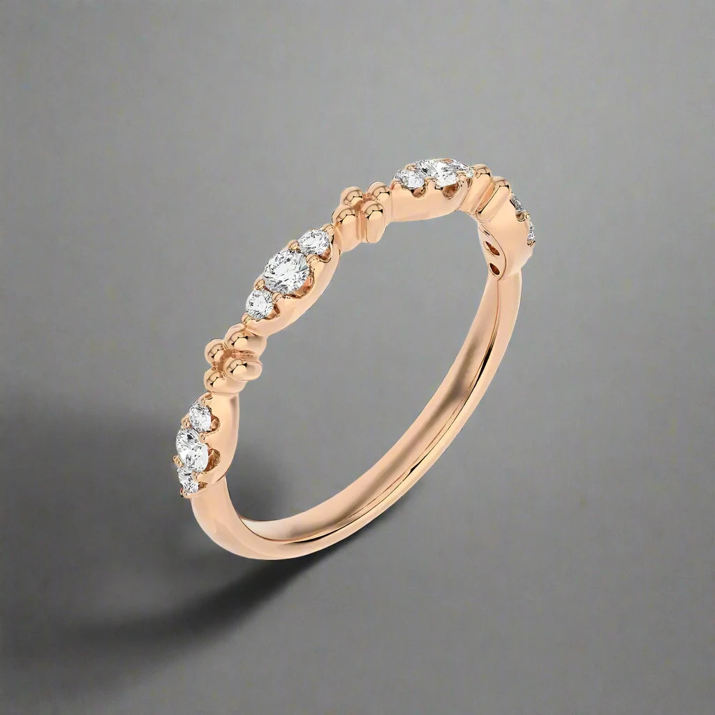 1/5 CTW Stackable Diamond Half Eternity Stackable Band Ring