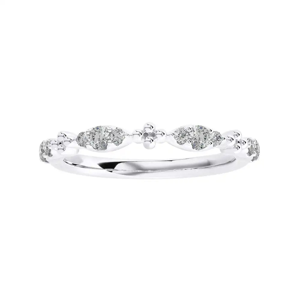 1/5 CTW Stackable Diamond Half Eternity Stackable Band Ring