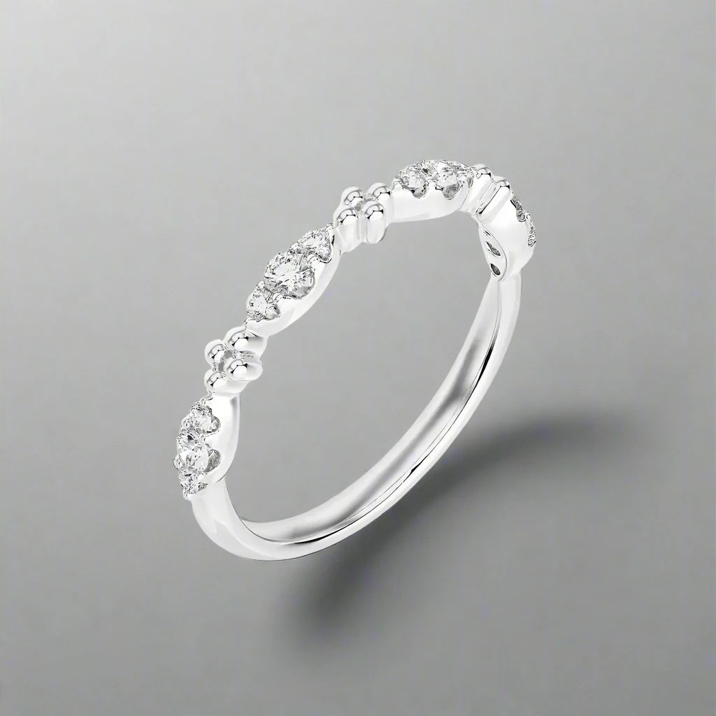 1/5 CTW Stackable Diamond Half Eternity Stackable Band Ring