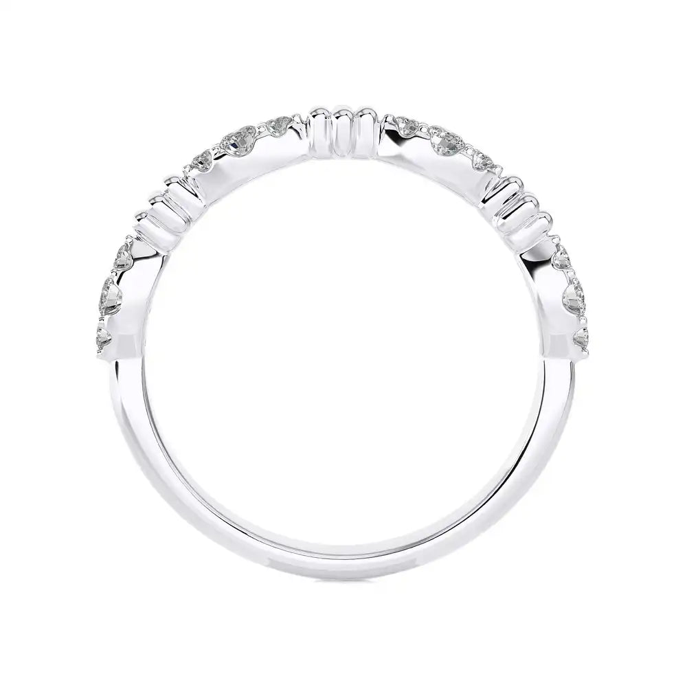 1/5 CTW Stackable Diamond Half Eternity Stackable Band Ring