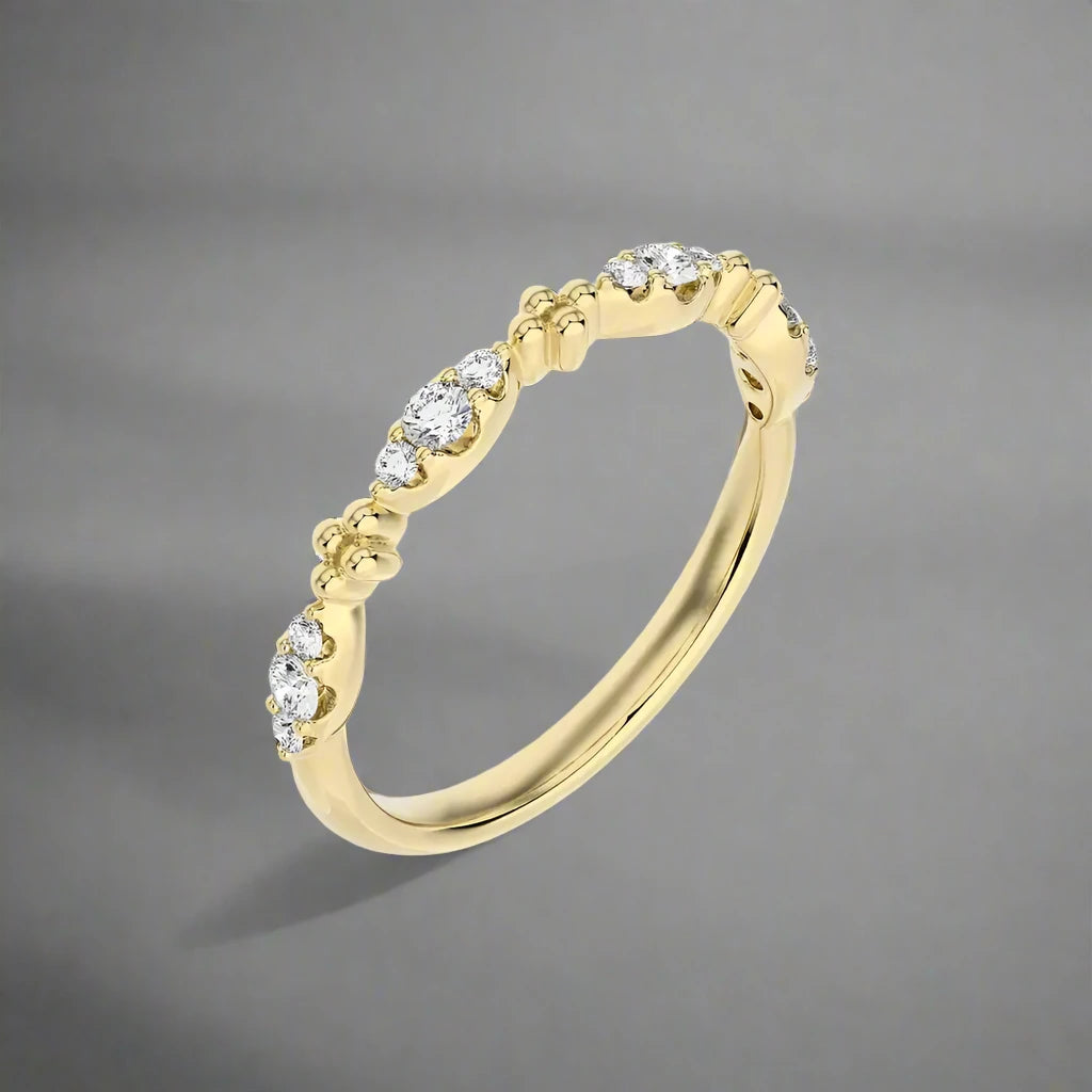 1/5 CTW Stackable Diamond Half Eternity Stackable Band Ring