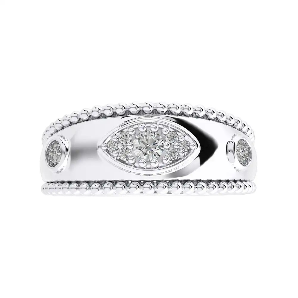 1/4 CTW Encanto Wide Band Shiny Gold & Diamond Ring