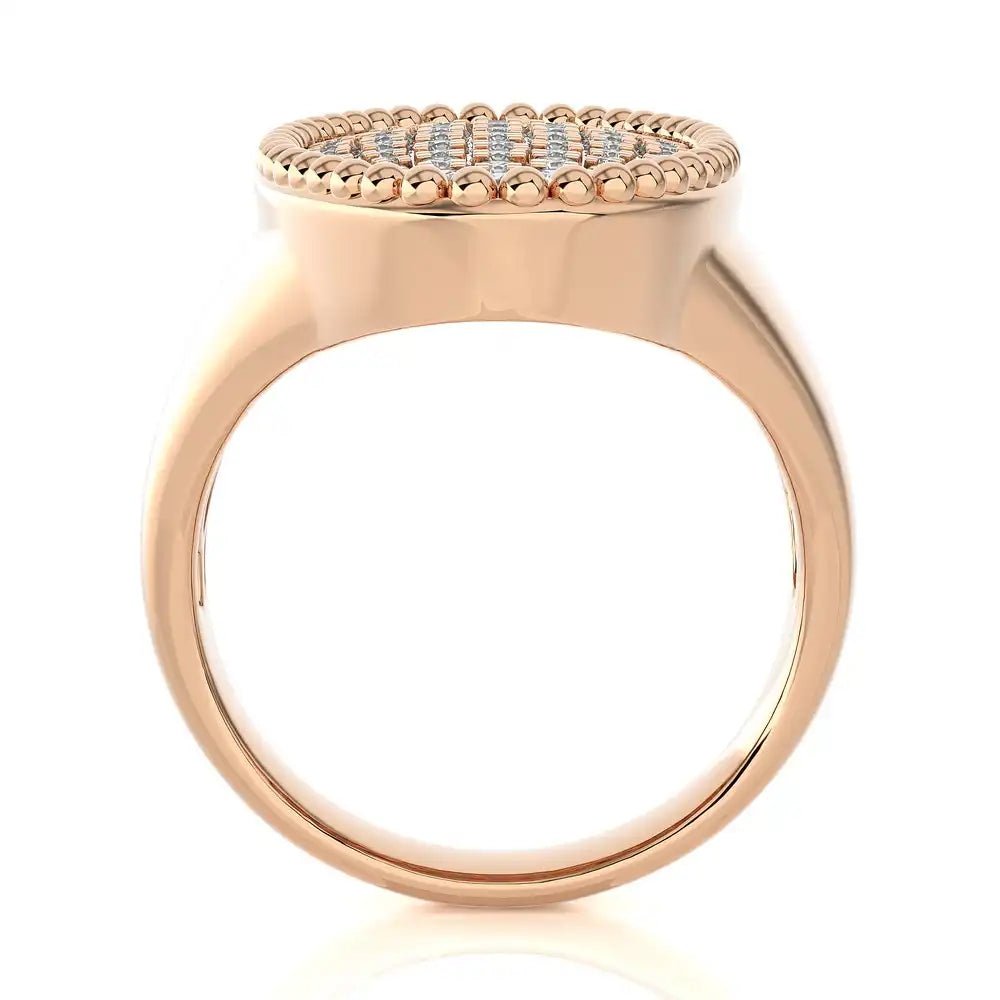 1-1/8 CTW Oval Micro-pave Statement Ring.