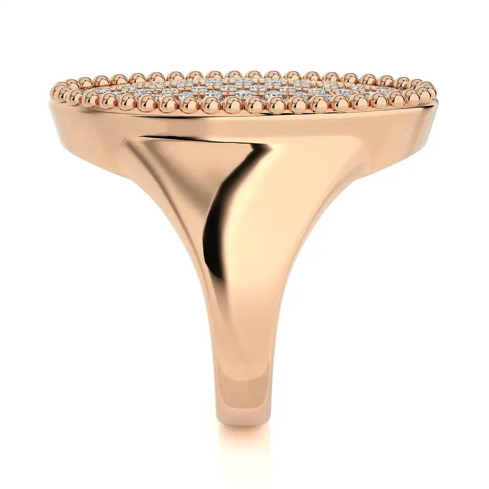 1-1/8 CTW Oval Micro-pave Statement Ring.