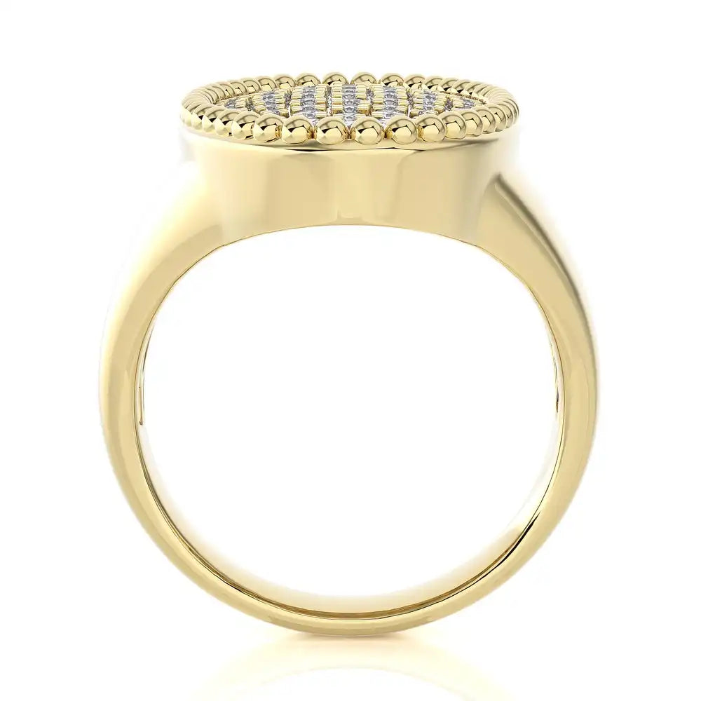 1-1/8 CTW Oval Micro-pave Statement Ring.