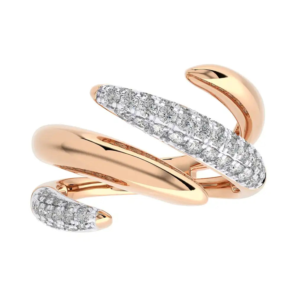 5/8 CTW Micro-Pave Diamonds Stylish Bypass Ring.