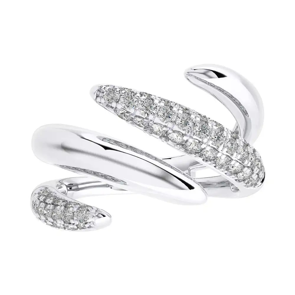 5/8 CTW Micro-Pave Diamonds Stylish Bypass Ring.