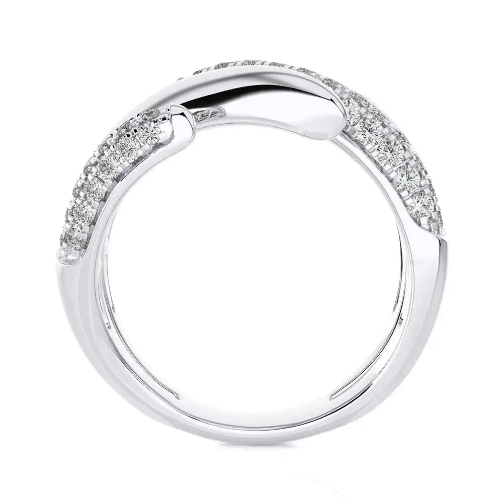 5/8 CTW Micro-Pave Diamonds Stylish Bypass Ring.