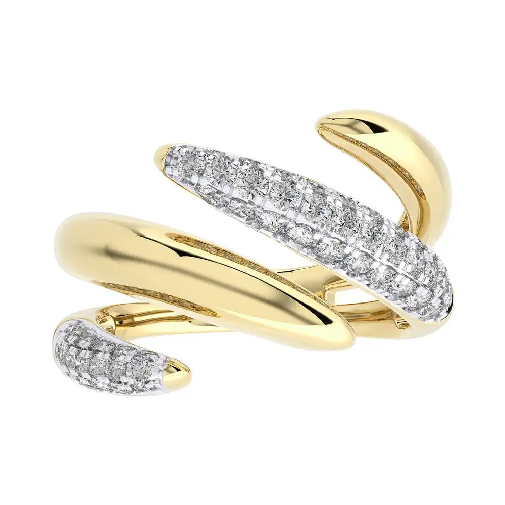 5/8 CTW Micro-Pave Diamonds Stylish Bypass Ring.