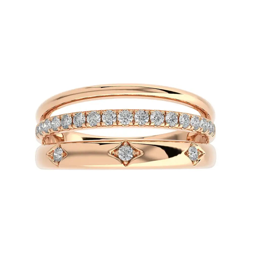 1/3 CTW Triple Row Fashion Ring  with Diamonds