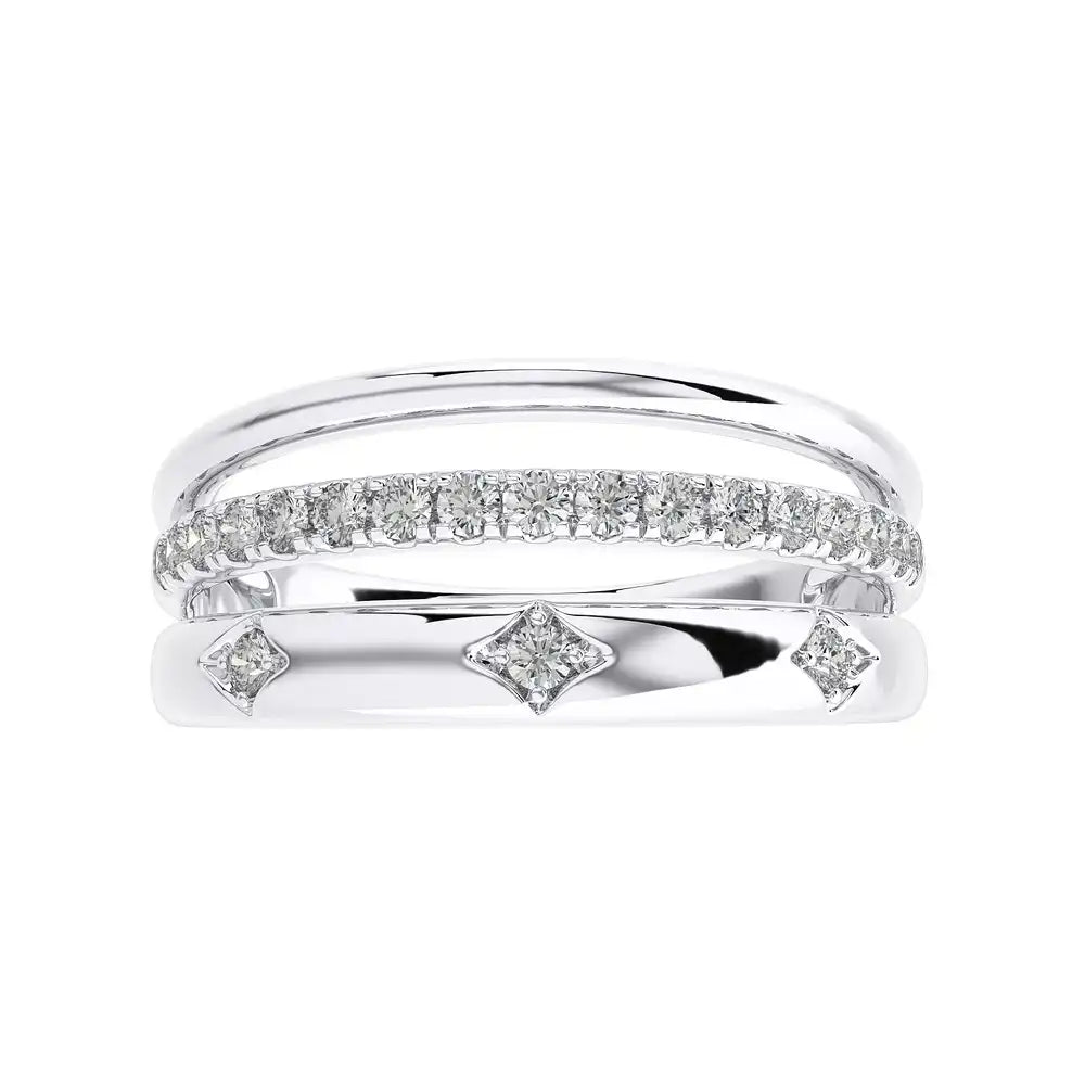 1/3 CTW Triple Row Fashion Ring  with Diamonds