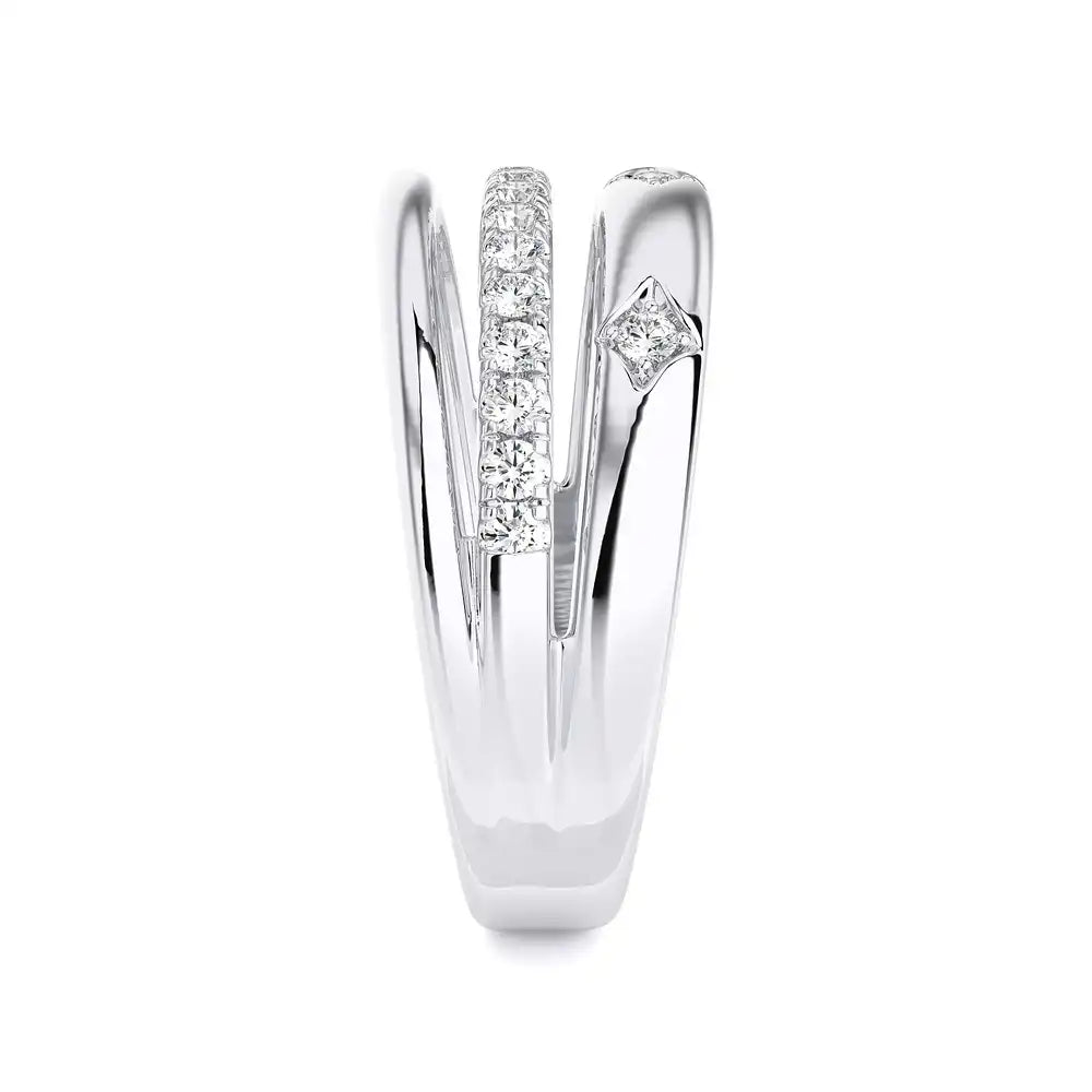 1/3 CTW Triple Row Fashion Ring  with Diamonds