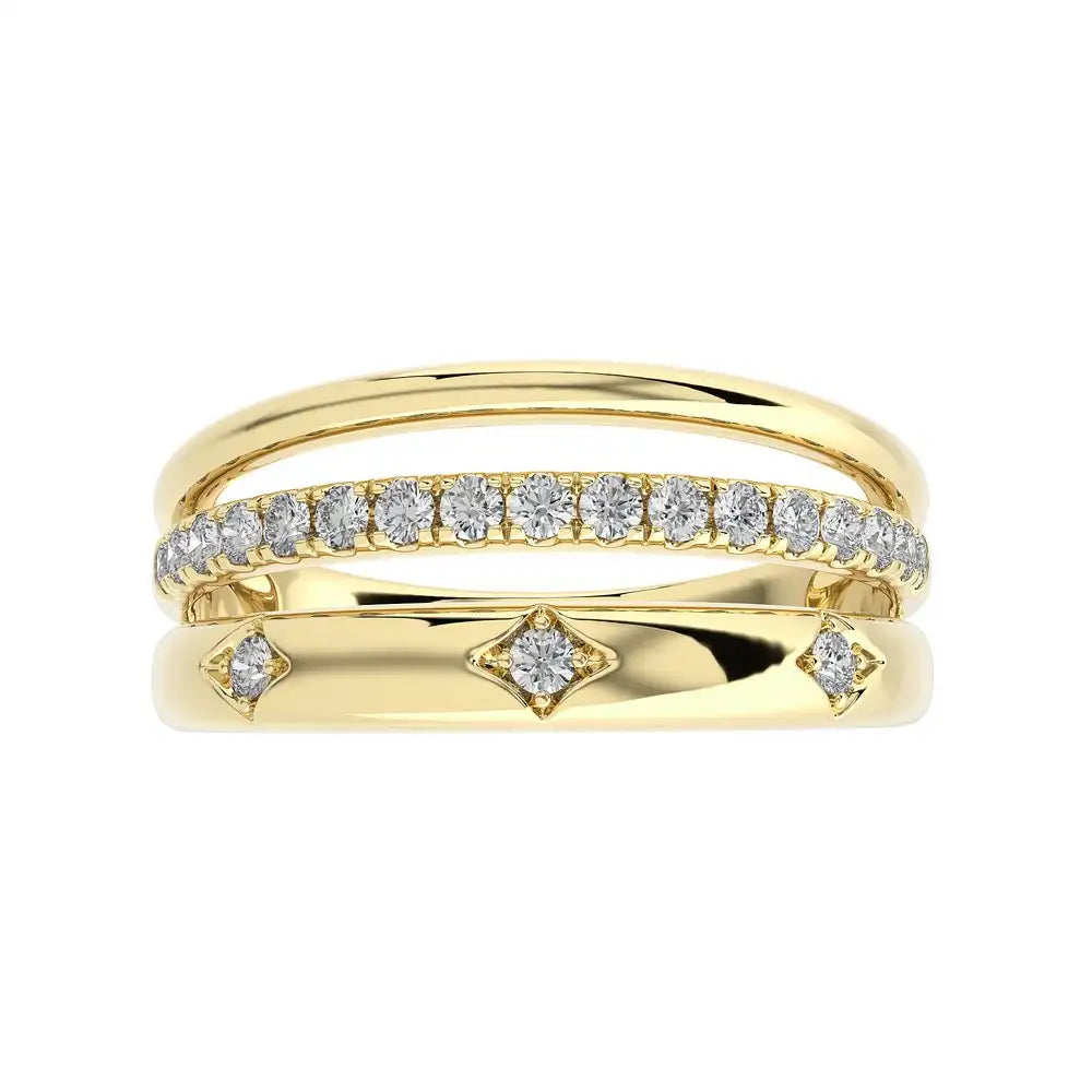 1/3 CTW Triple Row Fashion Ring  with Diamonds