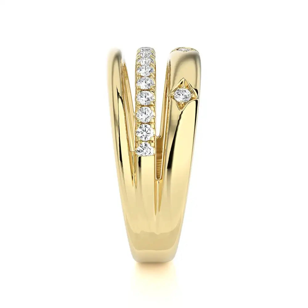 1/3 CTW Triple Row Fashion Ring  with Diamonds