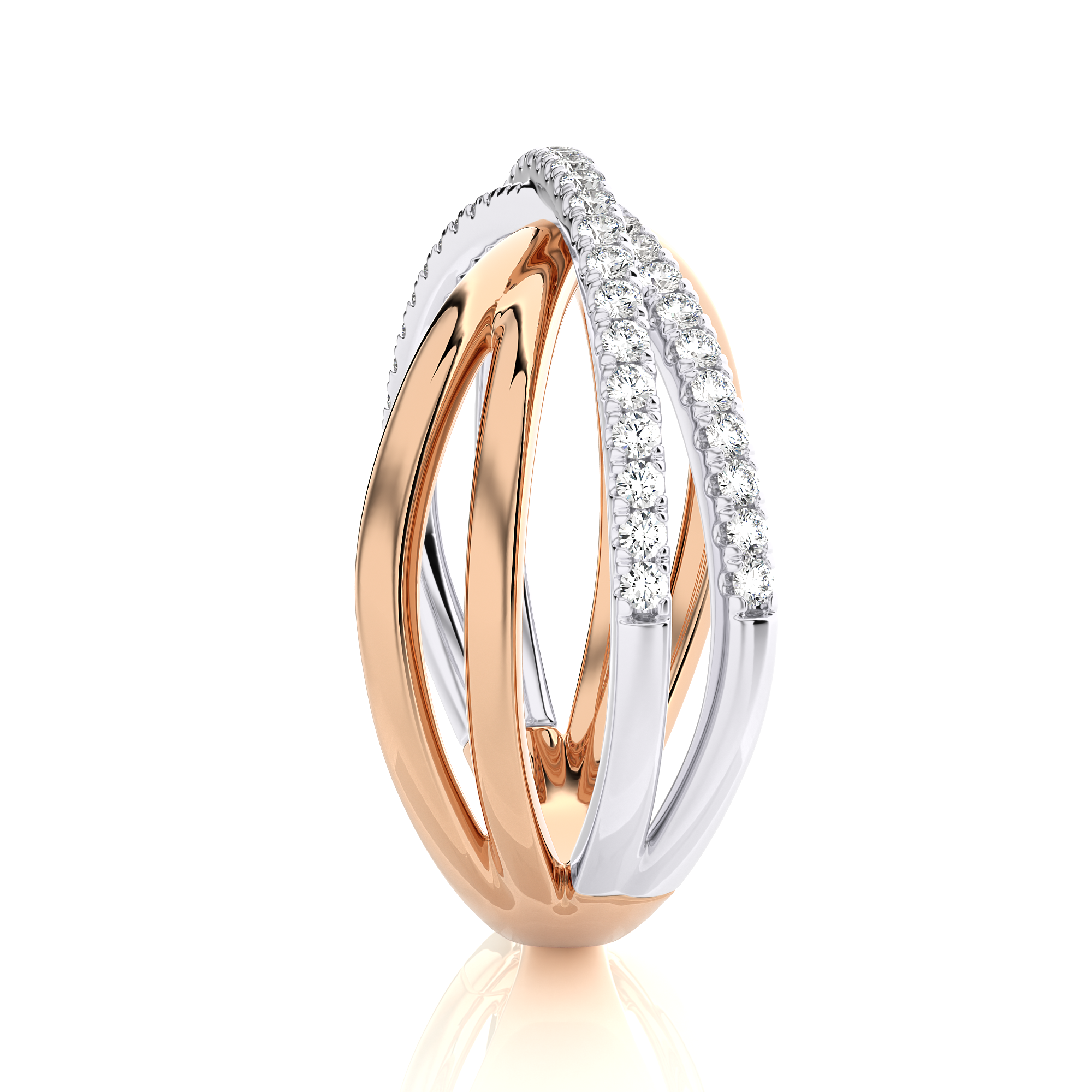 Encanto 14k Two Tone Gold & Diamond Ring