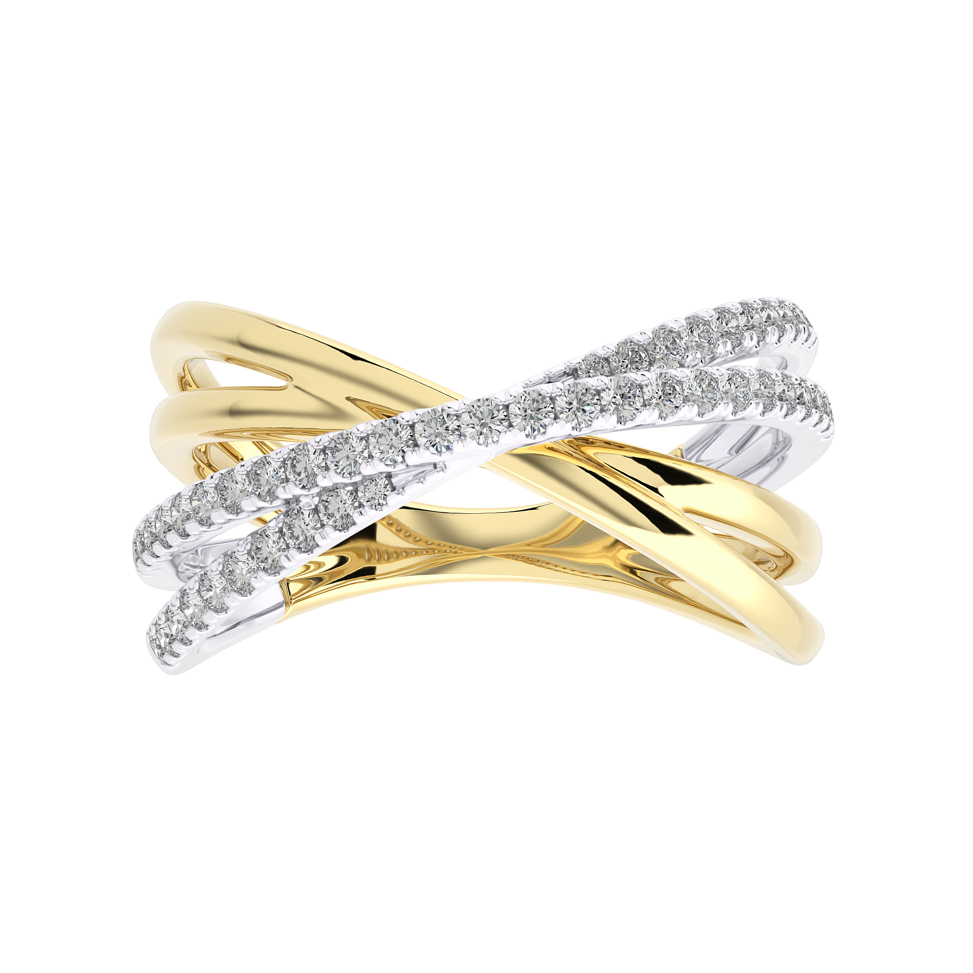 Encanto 14k Two Tone Gold & Diamond Ring