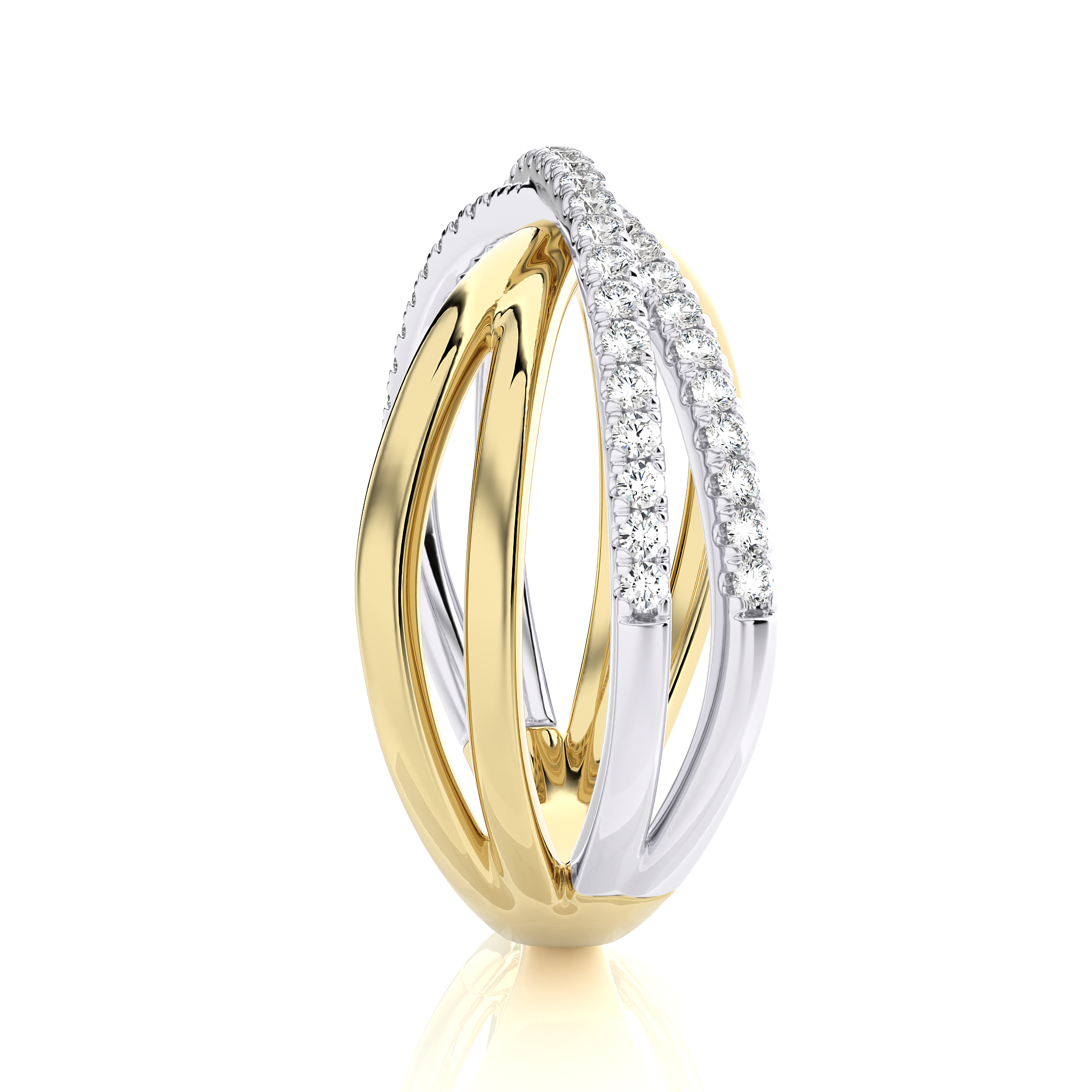 Encanto 14k Two Tone Gold & Diamond Ring