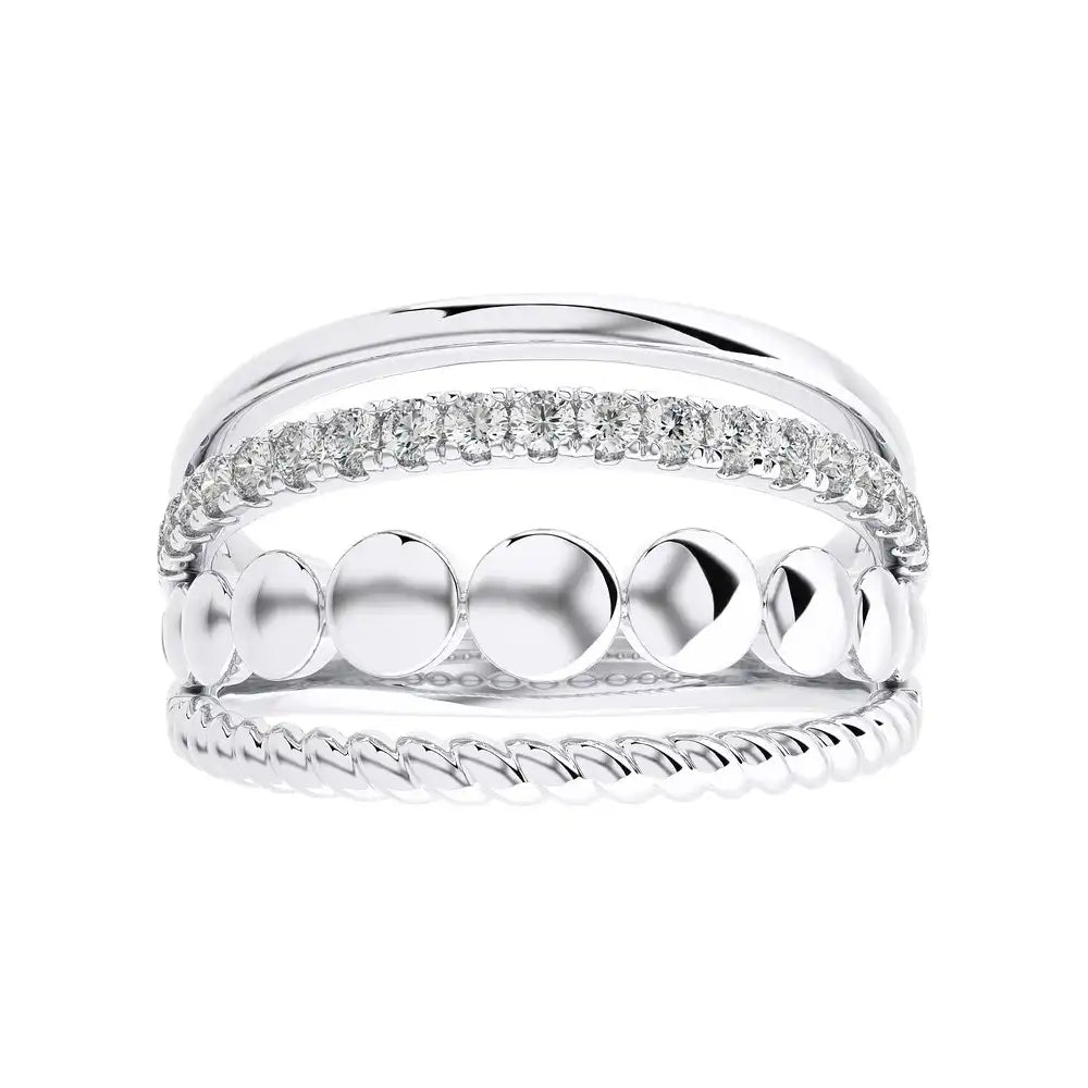 1/4 CTW Encanto Wide 4 Row Rope Band Ring