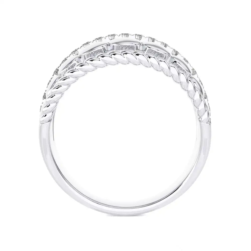 1/4 CTW Encanto Wide 4 Row Rope Band Ring