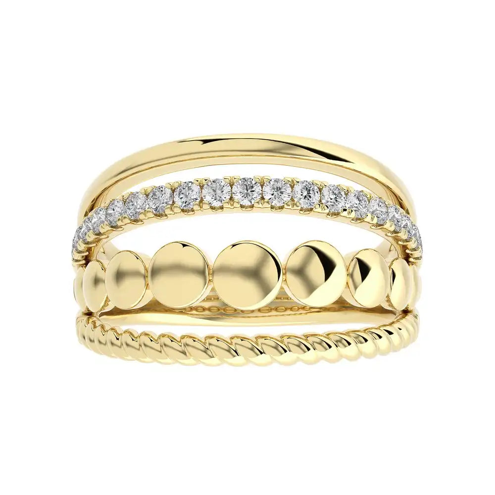 1/4 CTW Encanto Wide 4 Row Rope Band Ring