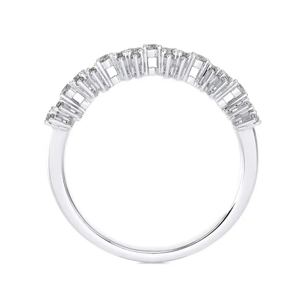 1/2 CTW Baguette Diamonds set in Delicate Band.