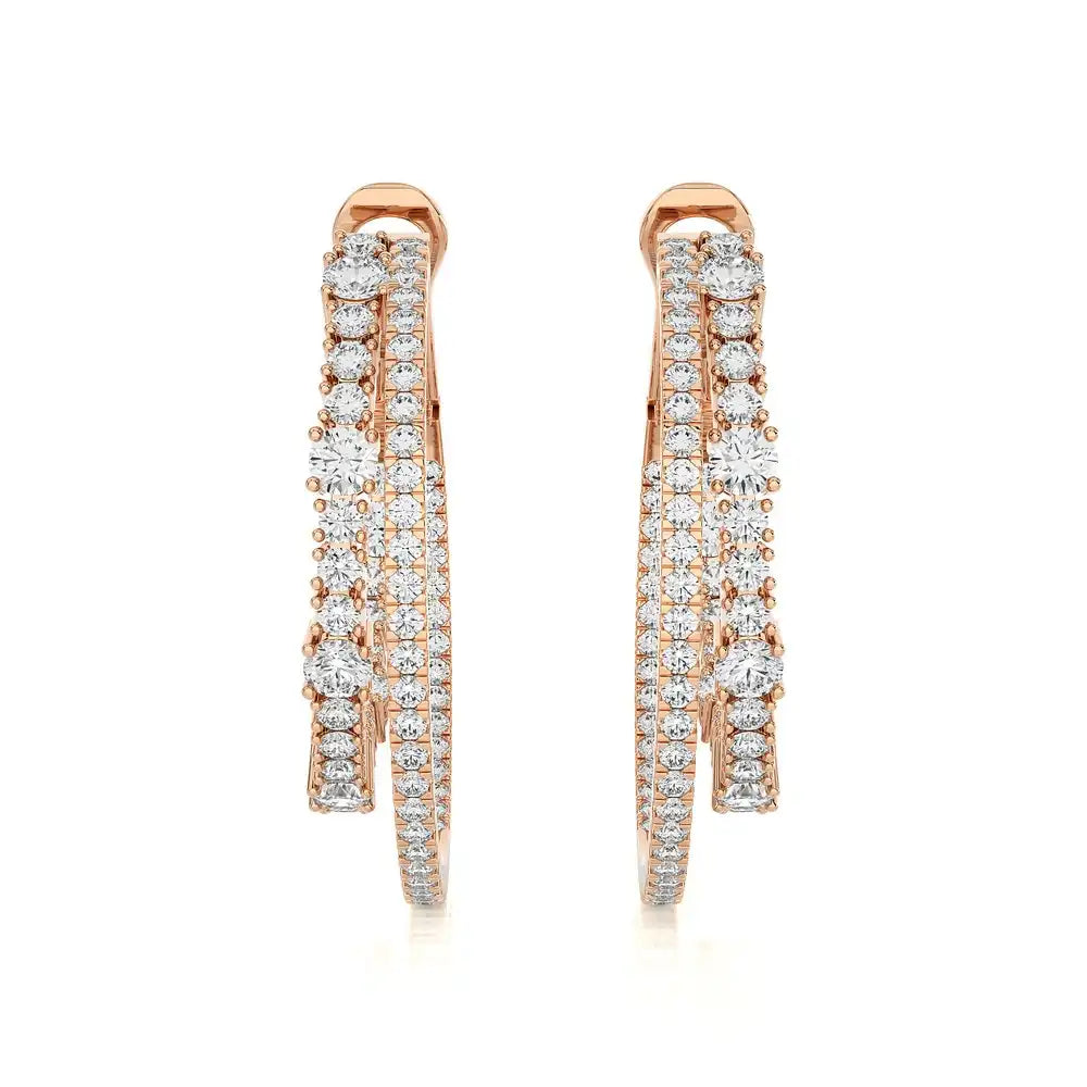 2-1/8 CTW Fashion Double Hoop Earrings.