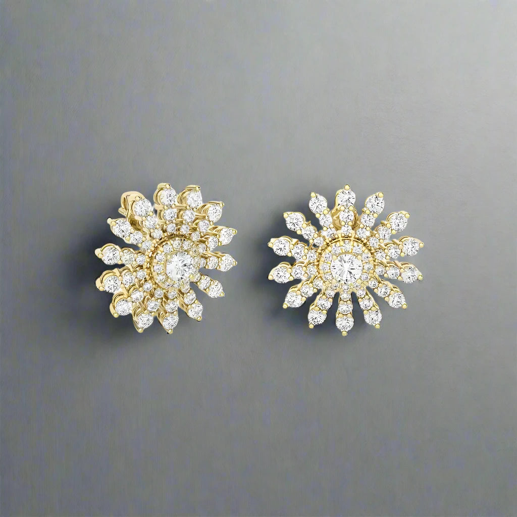 1-1/3 Stylish Daisy Stud Earrings.