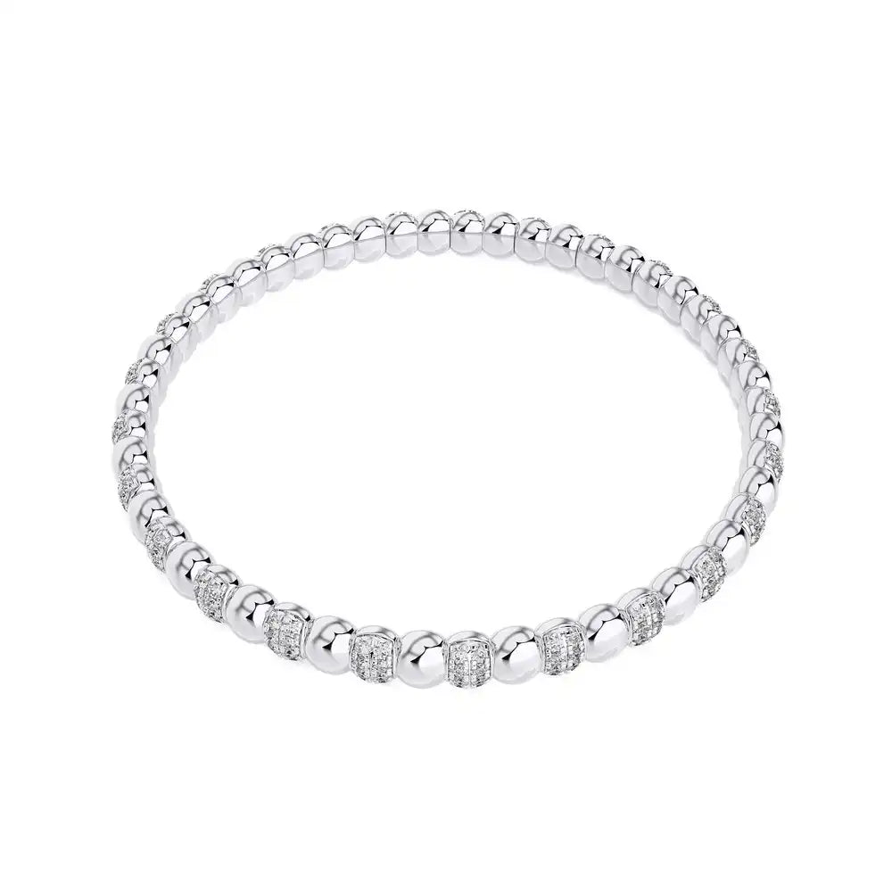 1-1/2 CTW Round Diamonds Stretchable Bangle.