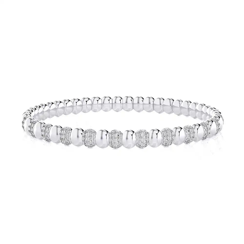 1-1/2 CTW Round Diamonds Stretchable Bangle.