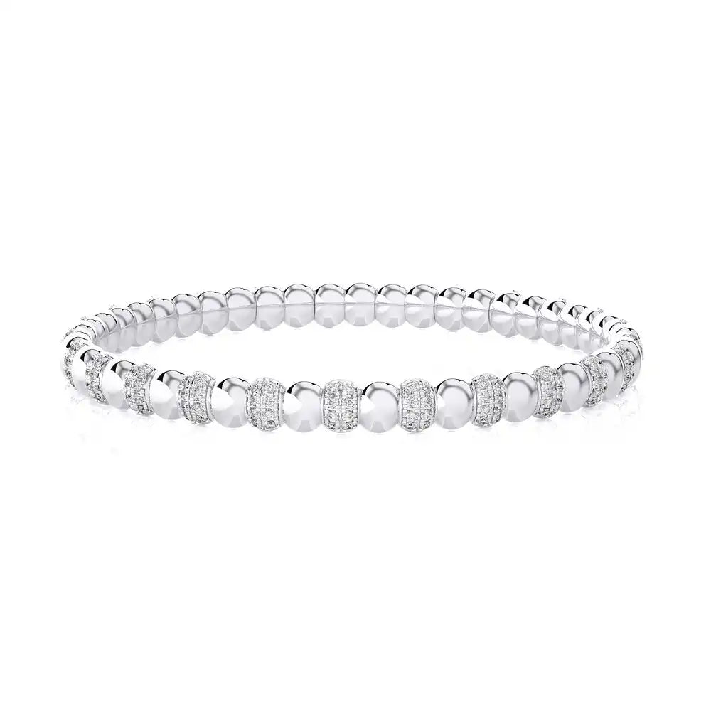 1-1/2 CTW Round Diamonds Stretchable Bangle.