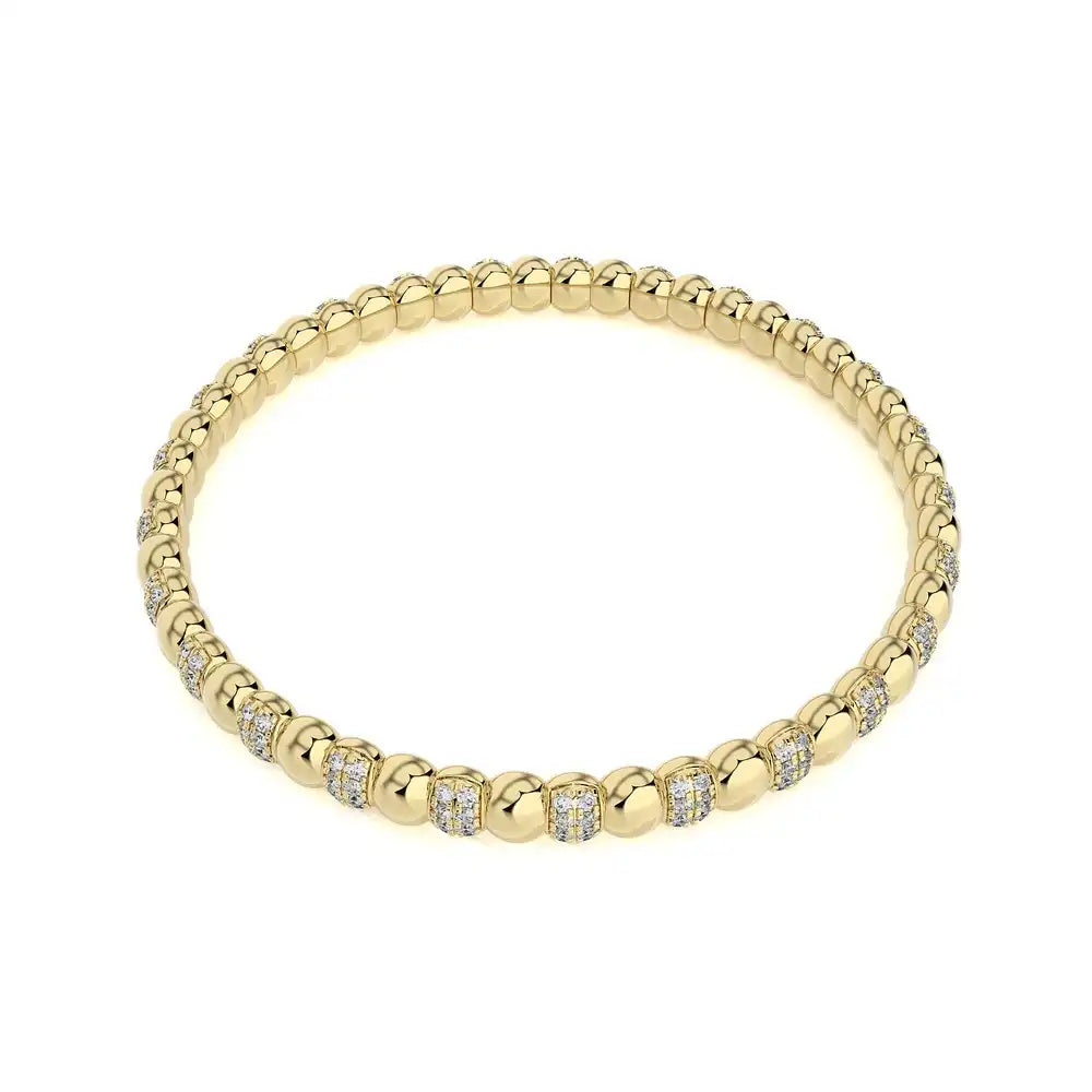 1-1/2 CTW Round Diamonds Stretchable Bangle.