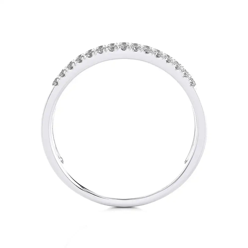 1/4 CTW Round Cut Diamond with Emerald Half Eternity Ring