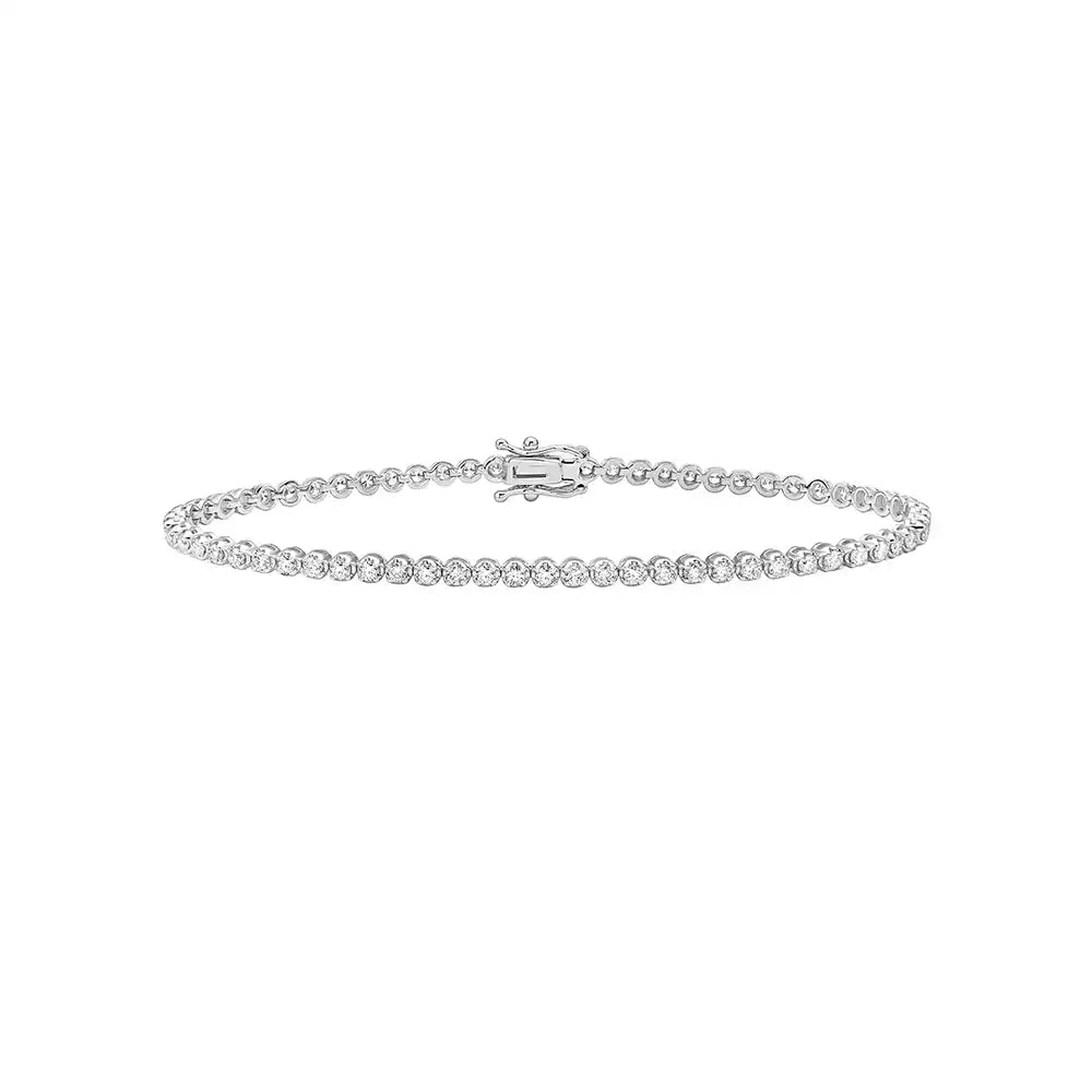 1-1/2 CTW Round Lab Grown Diamond Crown Tennis Bracelet