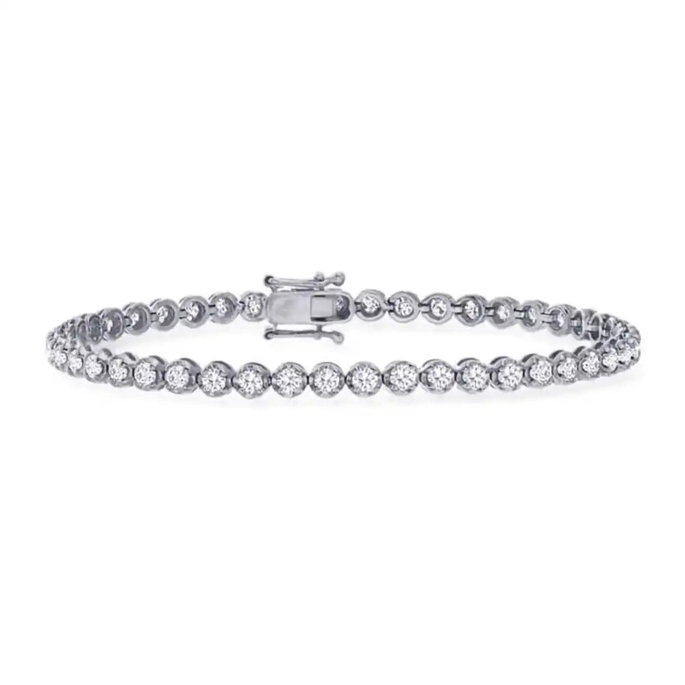 4 CTW Round Lab Grown Diamond Classic Crown Tennis Bracelet