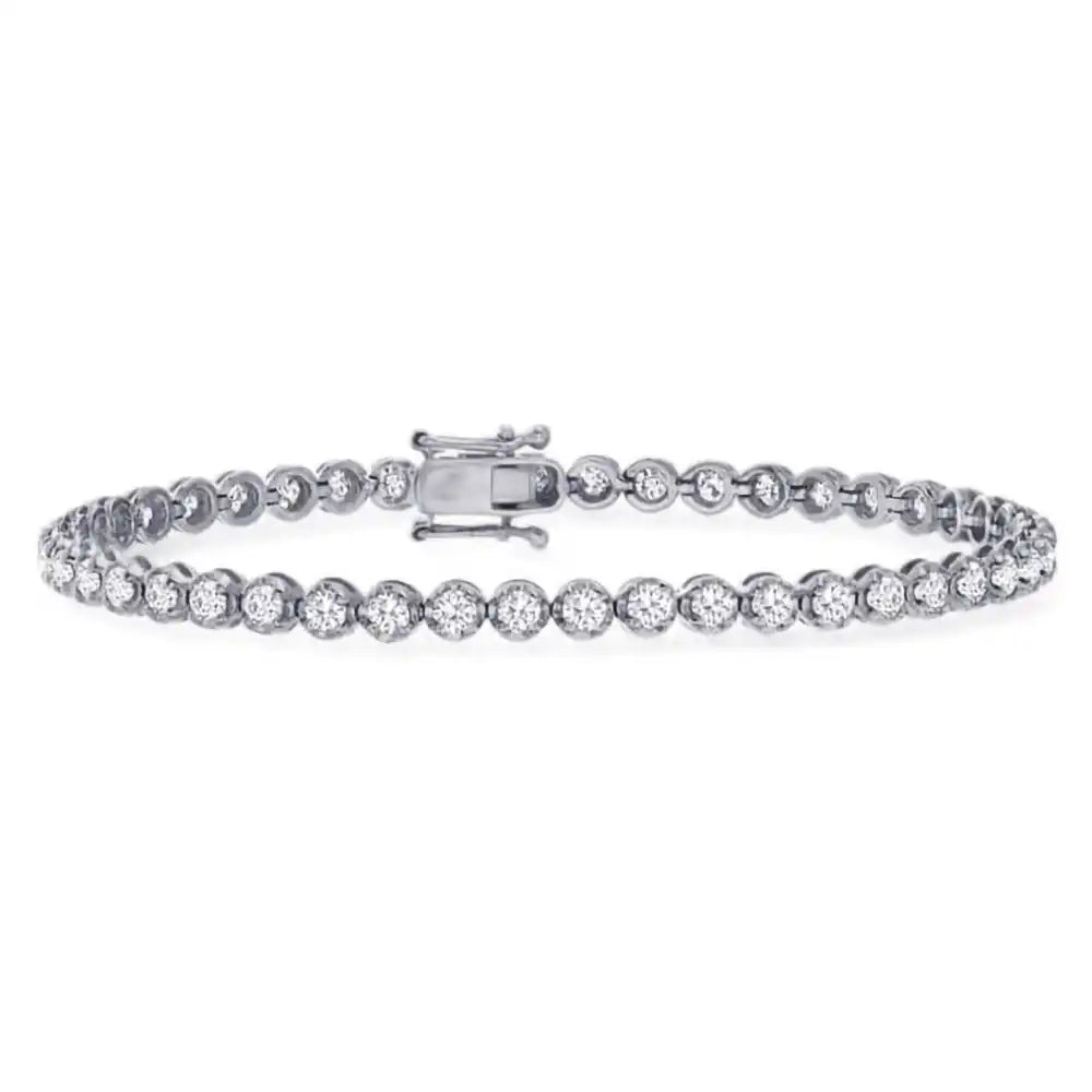 4 CTW Round Lab Grown Diamond Classic Crown Tennis Bracelet